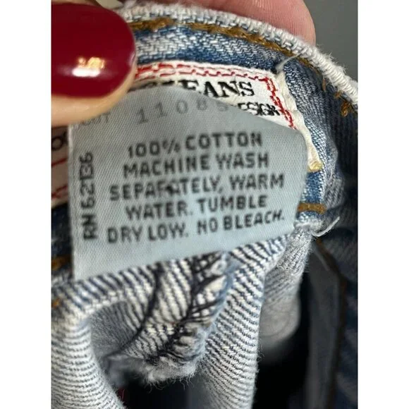 Vintage High Waisted Cuffed Denim 31 Blue Shorts 90s Mom Twee Cowgirl Western - Picture 12 of 15